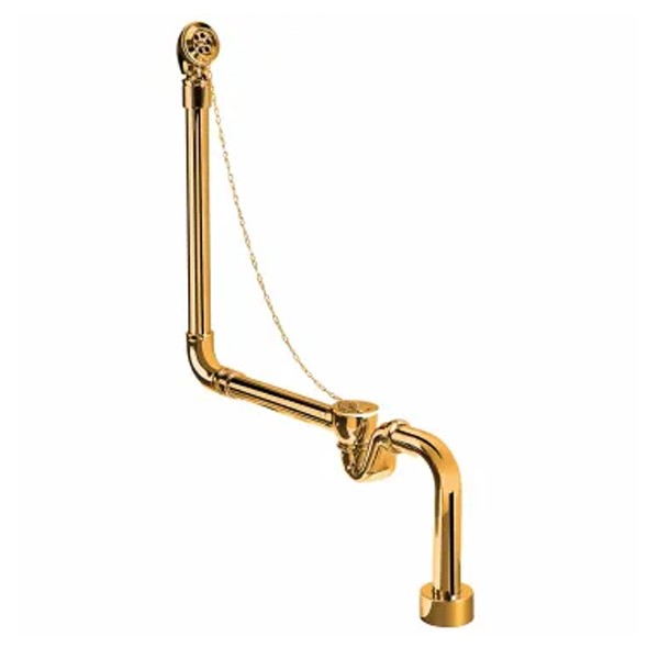 Victoria & Albert Klassische „Kette & Stöpsel“ – Ablaufgarnitur für Wannen mit Überlauf KIT31 polished brass
