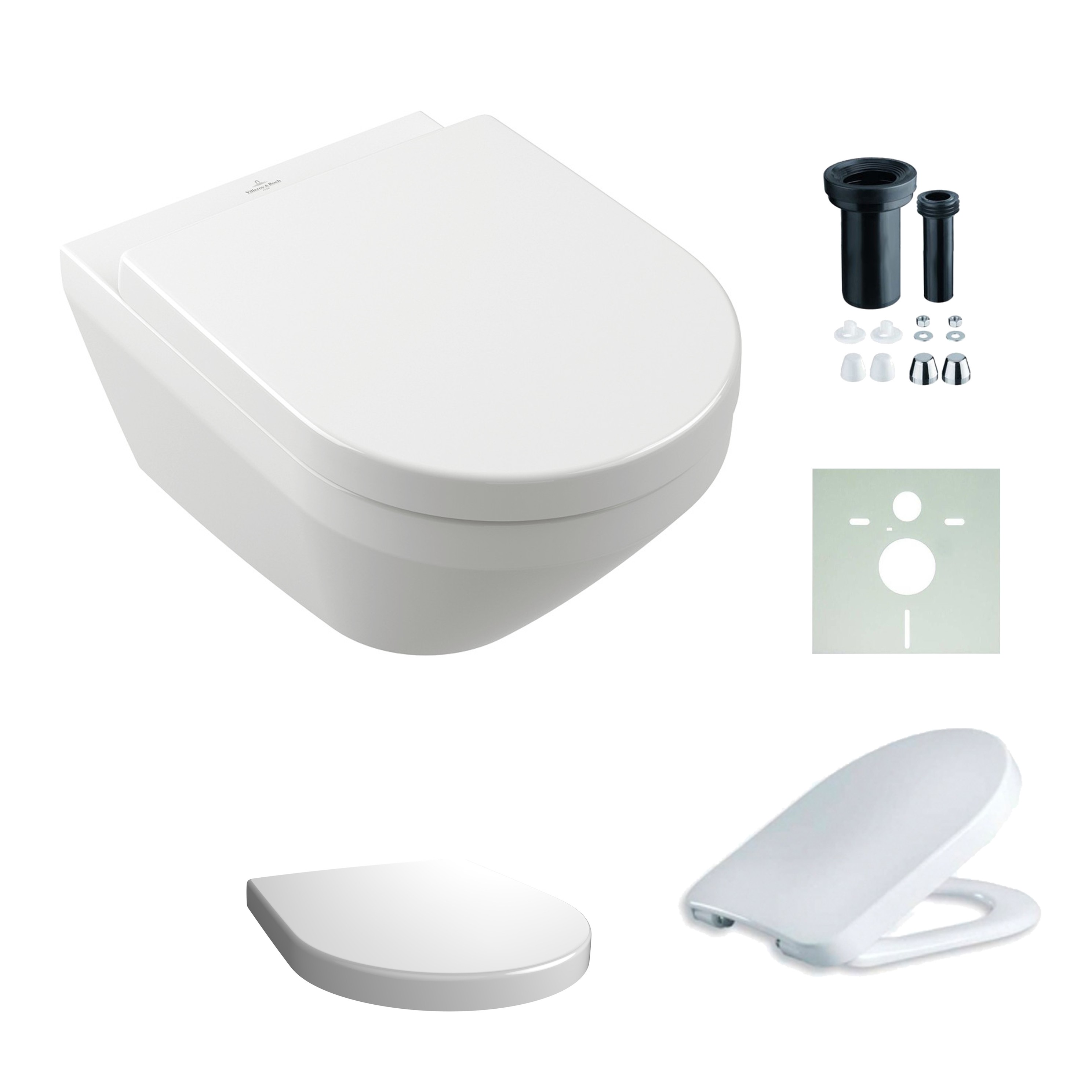 Villeroy & Boch Architectura wandhängendes Tiefspül-WC mit CeramicPlus Beschichtung, weiß 4694C0R1
