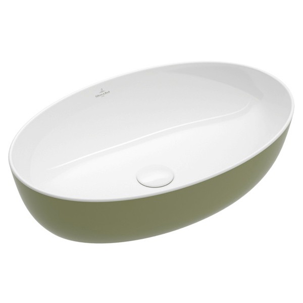 VB Aufsatzwaschbecken Artis 610x410mm Oval ohne Überlauf Sage Green