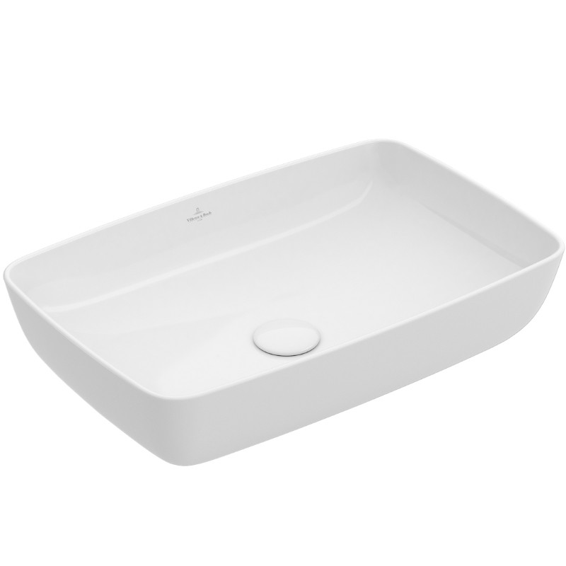 Villeroy & Boch AWT Artis 4172 580x380mm o Hahnlochbank o Ül Eckig WeißAlpin C+