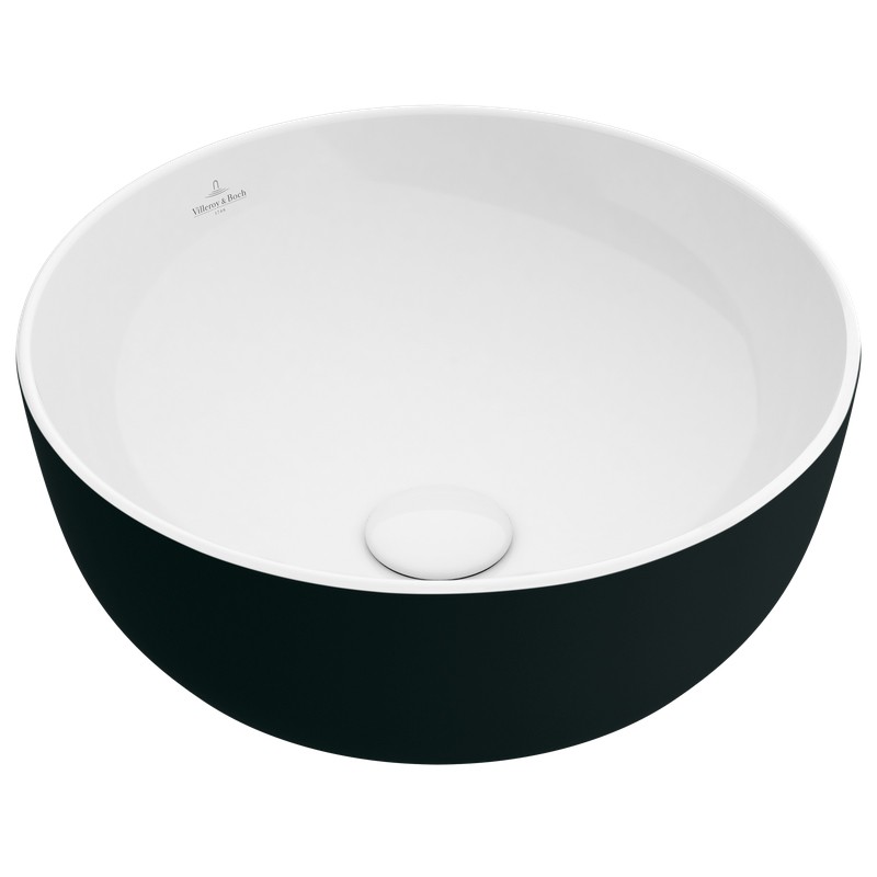 Villeroy & Boch AWT Artis 4179 430mmDurchmesser ohne Hahnlochbank o Überl Rund Coal Black