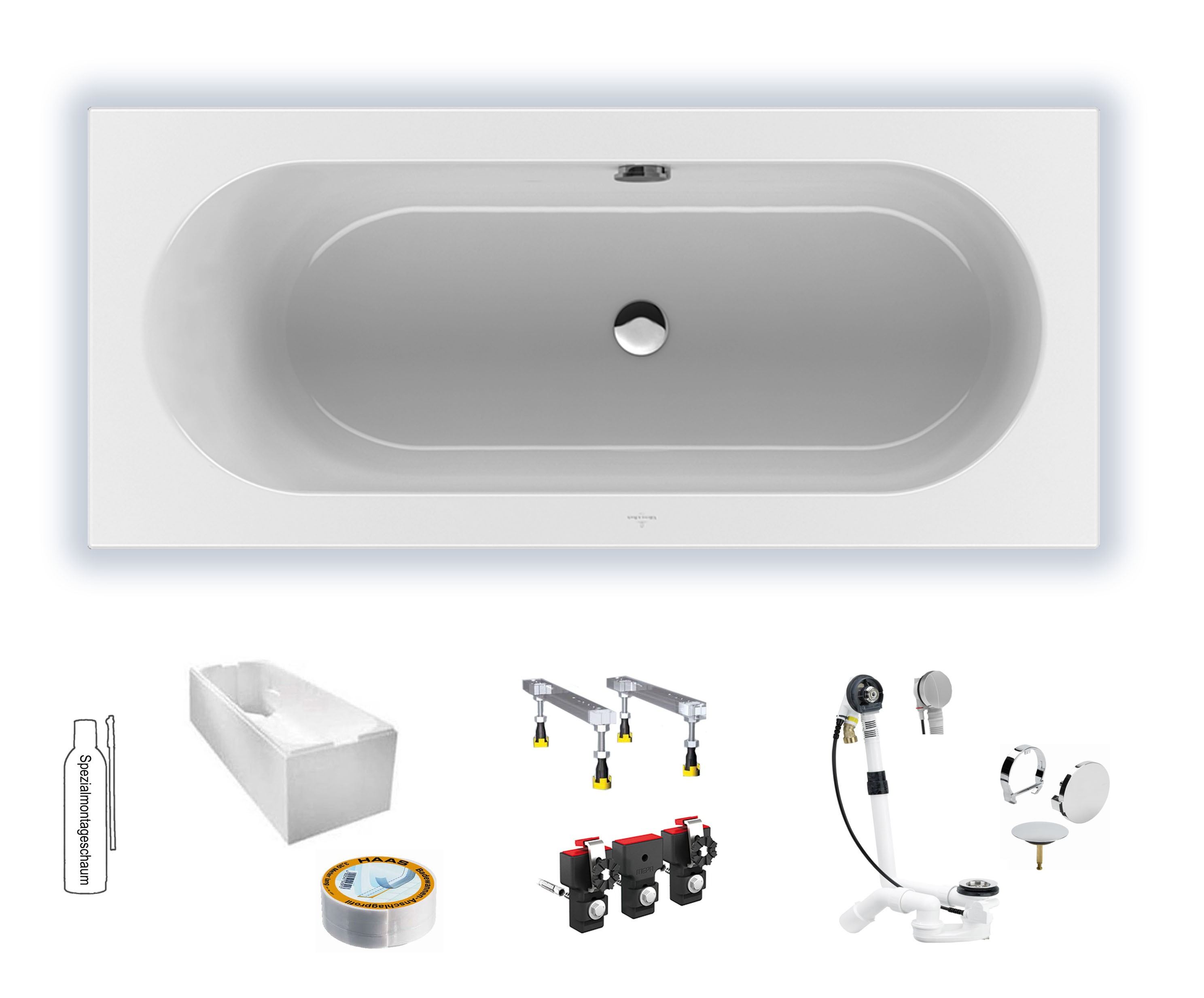 Villeroy & Boch Loop&Friends 1700x700 Rechteck Badewanne Acryl, weiß alpin UBA177LFO2V