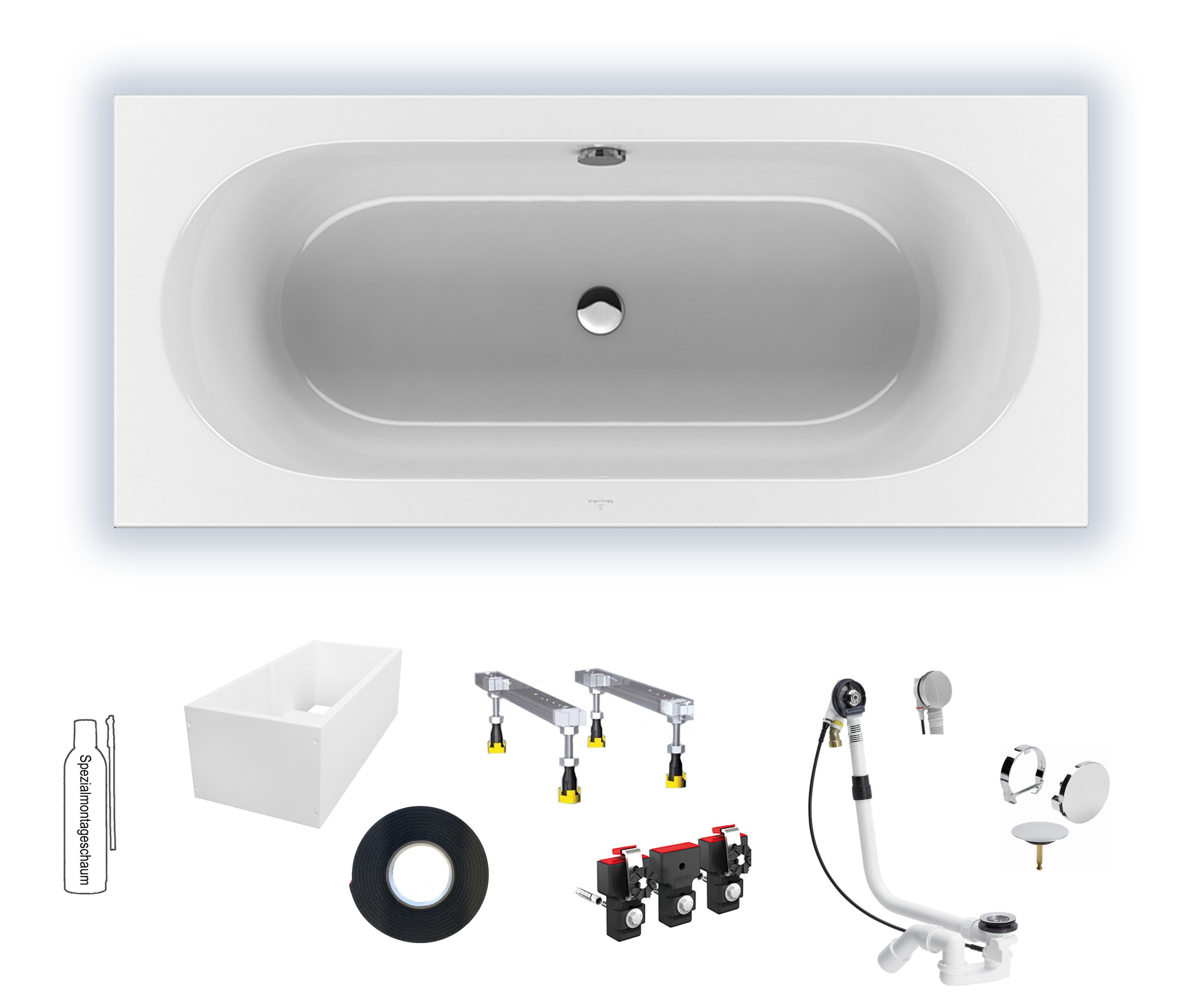 Villeroy & Boch Loop&Friends 1800x800 Rechteck Badewanne Acryl, weiß alpin UBA180LFO2V