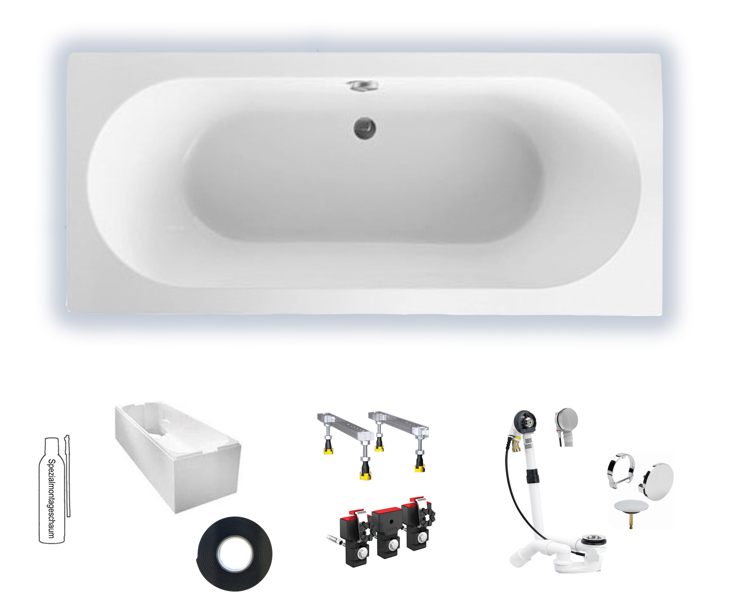Villeroy & Boch O.novo 1900x900 Duo Rechteck Badewanne UBA190CAS2V-01
