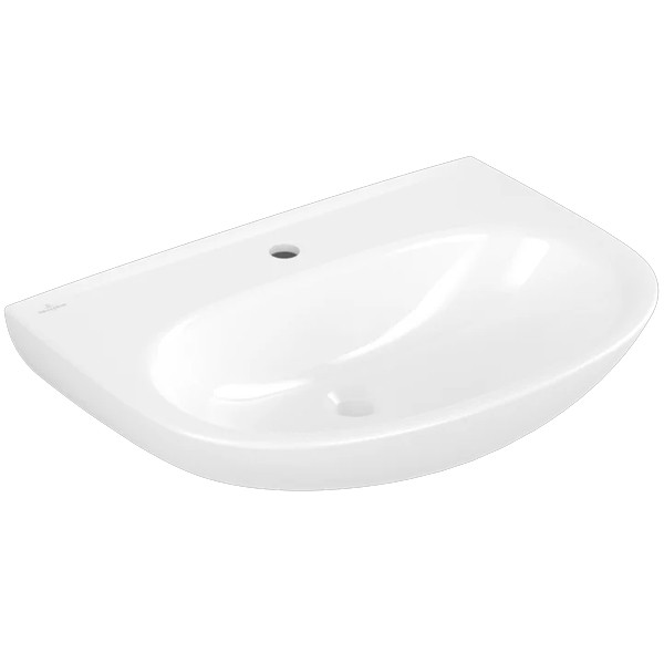 VB Waschbecken O.novo 650x480mm Oval 1HL. ohne Überlauf Weiß Alpin