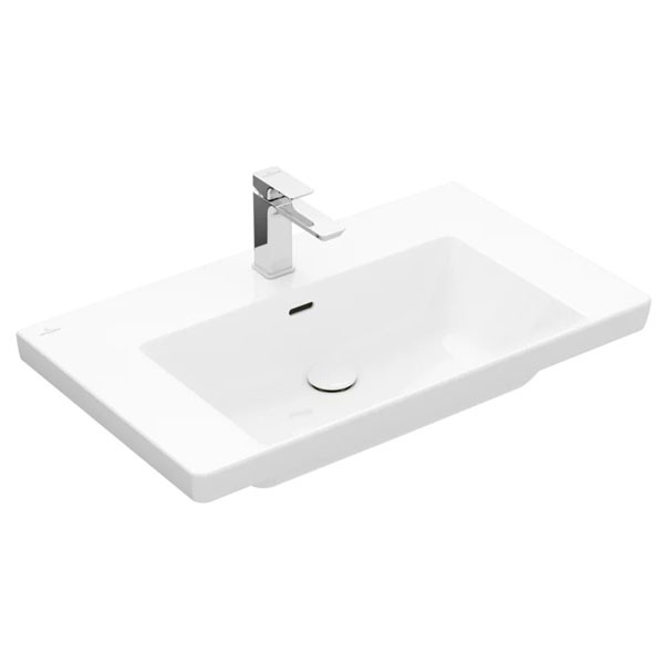 VB Schrankwaschtisch Subway 3.0 800x470 mm re-eckig 1HL. m. ÜL. Weiß Alpin cplus