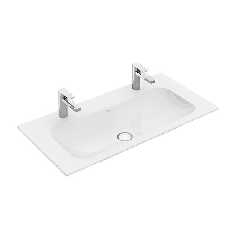 Villeroy & Boch SchrankWT Finion 4164 1000x500mm Hahnlöcher dgest o ÜL eck Weiß Alpin C+
