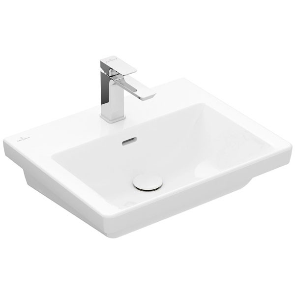 VB Waschbecken Subway 3.0 F4 550x440mm Rechteck 1HL. mit Überlauf Weiß Alpin