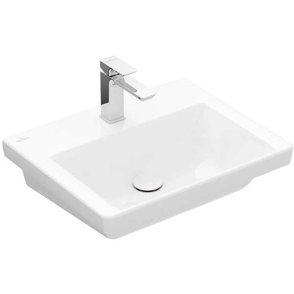 VB Waschbecken Subway 3.0 F5 550x440mm Rechteck 1HL. ohne Überlauf Weiß Alpin