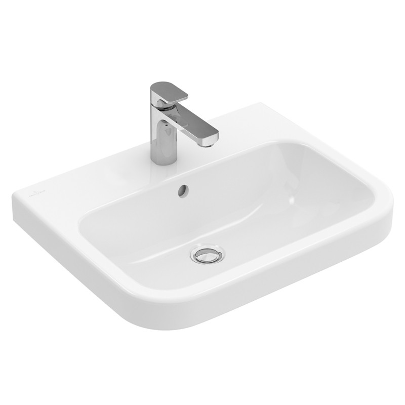 Villeroy & Boch WT Architectura 4188 650x470mm 3-LArm mittl HL durchg Überl Eckig WeißAlpin C+