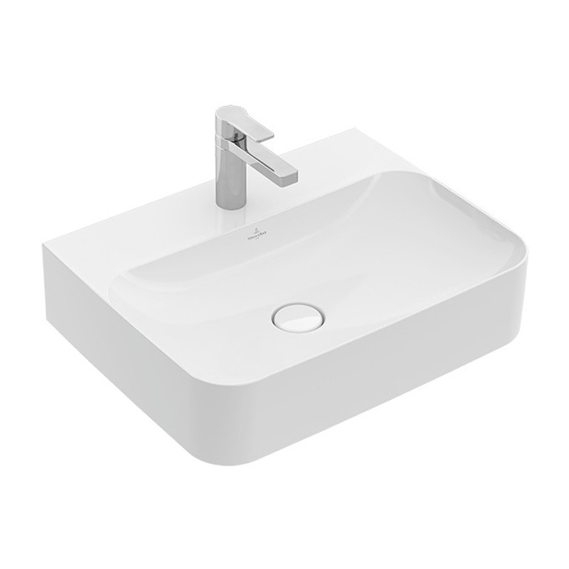 Villeroy & Boch WT Finion 4168 600x470mm mittl HL durchgest o ÜL eck Weiß Alpin C+