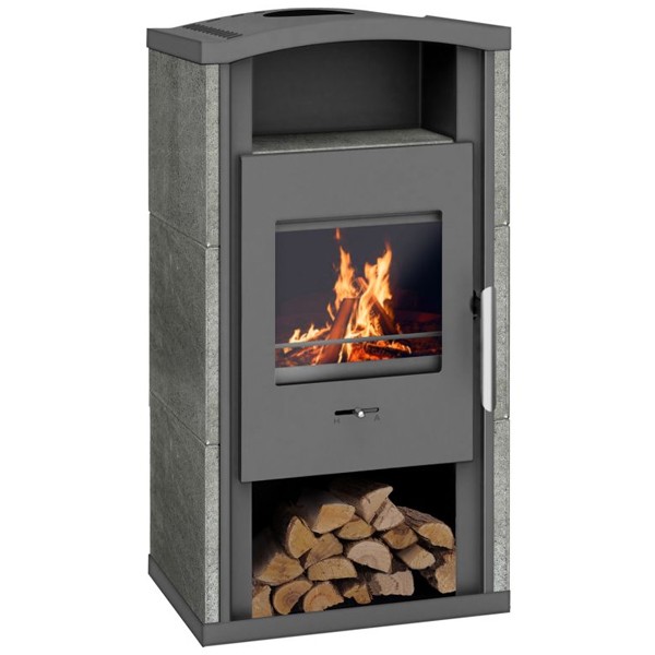 Wamsler Kaminofen "Gron" gussgrau Naturstein, KF 108-42 Gron