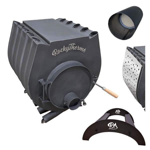 Warmluftofen Rockytherm 17kW mit Herdplatte - Werkstattofen inkl. Kat. Auswahlset