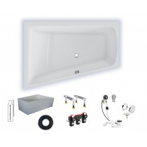Badewanne Life2/M100 links 1700x1200x800 Acryl Trapez Badewanne