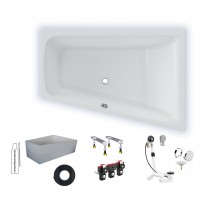 Badewanne Life2/M100 rechts 1700x1200x800 Acryl Trapez-Einbauwanne