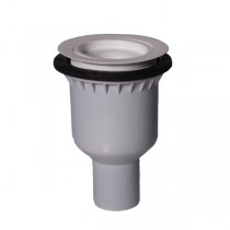 Bodenablauf senkrecht DN 50, Sperrwasserhöhe 50 mm Rahmenmaß 100x100x8,5 mm inkl. Rost aus Edelstahl