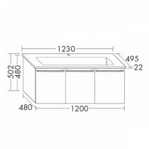 Burgbad Bel Keramik-Waschtisch+Unterschrank 1230 PG3  