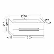Burgbad Bel Keramik-Waschtisch+Unterschrank 1230 PG3  