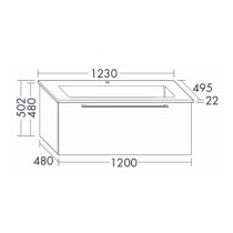 Burgbad Bel Keramik-Waschtisch+Unterschrank 1230 PG4  