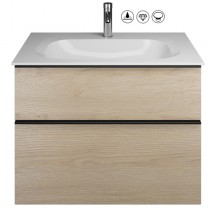 Burgbad Fiumo Set Mineralguss-Waschtisch inkl. Waschtischunterschrank (SFXL082)