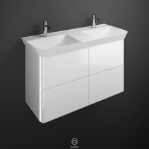 Burgbad Iveo Mineralguss-Waschtisch+Waschtischunterschrank & Beleuchtung (SFFY120)
