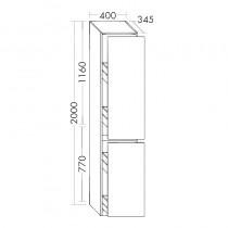 Burgbad Lin20 Apothekerschrank (HSPP040) PG2 Acrylfront/Mehrfachlackierung Matt