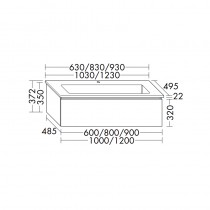 Burgbad Lin20 Keramik-Waschtisch inkl. Waschtischunterschrank 093 (SGVQ093) PG1 Melamin