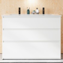 Burgbad Lin20 Keramik-Waschtisch inkl. Waschtischunterschrank 123 (SGHK123) PG3 Mehrfachlackierung HGL