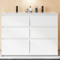 Burgbad Lin20 Keramik-Waschtisch inkl. Waschtischunterschrank 123 (SGHO123) PG3 Mehrfachlackierung HGL