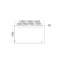 BB Leuchtspiegel (SIIX080) Lin20, 30x800x700, Melamin