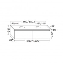 Burgbad Lin20 Waschtischunterschrank 140 (SGWG140)  PG2 Acrylfront/Mehrfachlackierung Matt