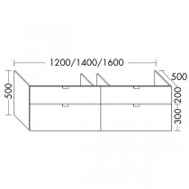 Burgbad rc40 System Waschtischunterschrank passend zu Konsolenplatten 160 (WWRW160) PG2