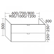Burgbad rc40 System Waschtischunterschrank passend zu Konsolenplatten (WWNW070) PG2