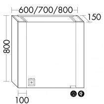 Burgbad rl40 Room Light Spejlskab med LED-Flächenbeleuchtung og Lichtsteuerung inkl. Deckenbeleuchtung(SPON060)(Typ-Nr. alt: SS257) PG2