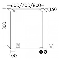 Burgbad rl40 Room Light Spiegelschrank mit LED-Flächenbeleuchtung und Lichtsteuerung inkl. Deckenbeleuchtung(SPOP070)(Typ-Nr. alt: SS267) PG2