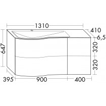 Burgbad Sinea 2.0 Mineralguss-Waschtisch inkl. Waschtischunterschrank 1310 Set (SFGZ13T) PG2