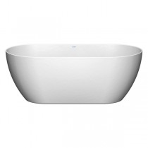 Duravit DuraKanto Badewanne Oval freistehend, 1600x750 nahtlose Verkleidung, 2 Rückenschrägen, Weiß Seidenmatt