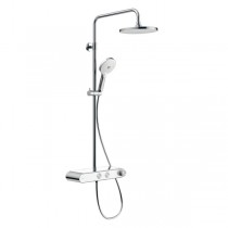 Duravit Duschsystem Shelf 1050, Brausethermostat Chrom Weiß Hochglanz