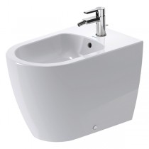 Duravit Stand-Bidet 600mm ME by Starck Weiß Seidenmatt, mit Hahnloch, mit Hahnlochbank, 1 Hahnloch, Back to wall, Durashield