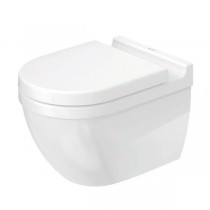 DU Wand-WC Set Starck 3, rimless, Weiß Tiefspüler, Durafix u.WC-Sitz m.Absenk.