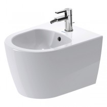 Duravit Wand-Bidet ME by Starck 480 mm mit Überlauf, mit Hahnlochbank, 1 Hahnloch, weiß, Durashield