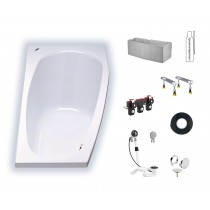 Duscholux PICCOLO 164 1600x750/500x450 Kleinraumwanne Weiss 608164000001