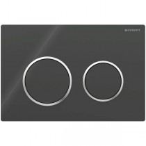 Geberit Betätigungsplatte Omega20, für 2-Mengen-Spülung, Schwarz / Glanzchrom / Schwarz