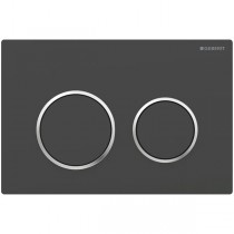 Geberit Omega20 BetPl., für 2-Mengen-Sp. schwarz matt lackiert, Etc. /hgl.verchr.