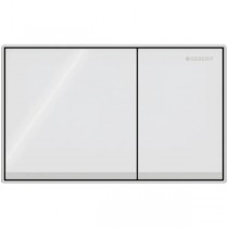 Geberit Betätigungsplatte Omega60, für 2-Mengen-Spülung, Glas Weiß