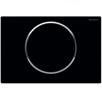 Geberit Betätigungsplatte Sigma10, für Spül-Stopp-Spülung, schwarz/glanzchrom