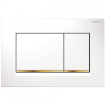 Geberit Betätigungsplatte Sigma30, für 2-Mengen-Spülung, Weiß / vergoldet / Weiß