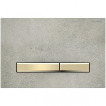 Geberit Betätigungsplatte Sigma50 für 2-Mengen-Spülung, Betonoptik, Metallfarbe Messing