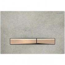 Geberit Betätigungsplatte Sigma50 für 2-Mengen-Spülung, Betonoptik, Metallfarbe rotgold