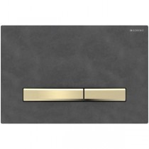 Geberit Betätigungsplatte Sigma50 für 2-Mengen-Spülung, Mustang Schiefer, Metallfarbe Messing